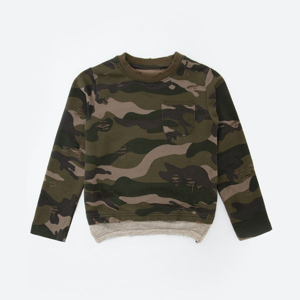Wholesale of Camouflage-print cotton-jersey sweatshirt